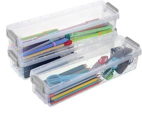 img 4 attached to BTSKY Plastic Stackable Supplies Organizer