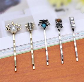 img 2 attached to 💇 10 Pcs Assorted Vintage Alloy Hair Bobby Pins for Girls & Women - Non-Repeating Random Assortment for Hair Clips & Barrettes