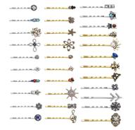 💇 10 pcs assorted vintage alloy hair bobby pins for girls & women - non-repeating random assortment for hair clips & barrettes logo