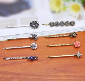 img 1 attached to 💇 10 Pcs Assorted Vintage Alloy Hair Bobby Pins for Girls & Women - Non-Repeating Random Assortment for Hair Clips & Barrettes