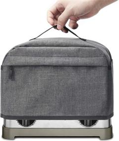 img 3 attached to 🍞 VOSDANS Dark Grey 4-Slice Toaster Cover - Patent Design with Zipper, Open Pockets & Handle, Machine Washable for Dust and Fingerprint Protection in Kitchen Small Appliances