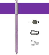 galaxy note 9 s pen replacement (without bluetooch) ，stylus touch s pen for galaxy note9 with replacement tips/nibs eject pin (violet) logo