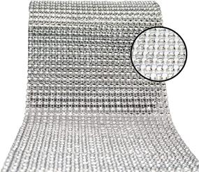 img 4 attached to 💎 Silver Rhinestone Diamond Ribbon by AkoaDa - Bling Wrap for Event Decor, Wedding Cake, Bridal & Party Decorations - Acrylic Rhinestone Roll (30 ft)