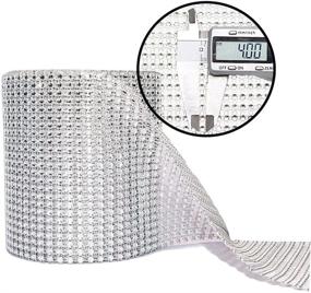 img 2 attached to 💎 Silver Rhinestone Diamond Ribbon by AkoaDa - Bling Wrap for Event Decor, Wedding Cake, Bridal & Party Decorations - Acrylic Rhinestone Roll (30 ft)