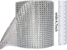 img 3 attached to 💎 Silver Rhinestone Diamond Ribbon by AkoaDa - Bling Wrap for Event Decor, Wedding Cake, Bridal & Party Decorations - Acrylic Rhinestone Roll (30 ft)