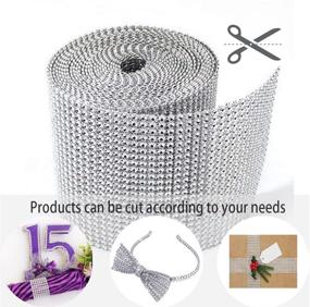 img 1 attached to 💎 Silver Rhinestone Diamond Ribbon by AkoaDa - Bling Wrap for Event Decor, Wedding Cake, Bridal & Party Decorations - Acrylic Rhinestone Roll (30 ft)