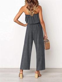 img 1 attached to ZESICA Womens Shoulder Strapless Jumpsuit: Stylish Women's Clothing for Jumpsuits, Rompers & Overalls