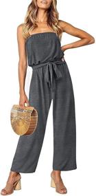 img 4 attached to ZESICA Womens Shoulder Strapless Jumpsuit: Stylish Women's Clothing for Jumpsuits, Rompers & Overalls