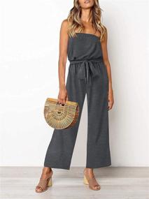 img 3 attached to ZESICA Womens Shoulder Strapless Jumpsuit: Stylish Women's Clothing for Jumpsuits, Rompers & Overalls