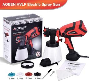 img 3 attached to 🖌️ AOBEN 750W Hvlp Paint Sprayer: Electric Spray Gun with 4 Nozzles, 1000ml Container for Home & Outdoor Painting Projects