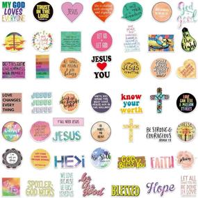 img 2 attached to 150-Piece Jesus Christian Stickers: Religious Bible Laptop Faith Stickers for Motivational Cross Wisdom Words, Decals for Laptop, Water Bottles, Bike, Skateboard, Luggage, Computer, Hydro Flask, Snowboard