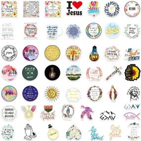 img 1 attached to 150-Piece Jesus Christian Stickers: Religious Bible Laptop Faith Stickers for Motivational Cross Wisdom Words, Decals for Laptop, Water Bottles, Bike, Skateboard, Luggage, Computer, Hydro Flask, Snowboard