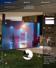 img 2 attached to 🎥 100 inch 4K HD 16:9 Projector Screen with Stand - Indoor/Outdoor Home Theater Cinema, Wrinkle-Free Design, Carry Bag for Movies, Meetings