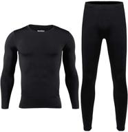 🔥 stay cozy this winter with the herobiker mens thermal underwear set - skiing base layers with fleece lining logo