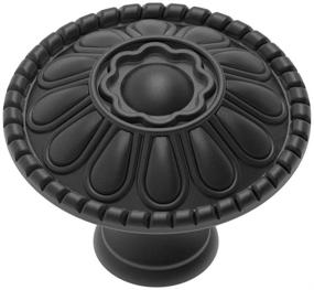 img 4 attached to Set of 9 Matte Black Kitchen Cabinet Knobs Pulls - Modern Round Farmhouse Dresser Handles with Victorian Floral Pattern - Ideal for Closet Furniture Doors and Drawers