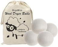 orgawise wool dryer balls - 4/6 pack xl organic new zealand wool dryer balls for natural fabric softening, healthy laundry life, reducing wrinkles & static cling (4-pack) logo