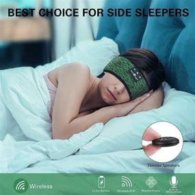 img 2 attached to 🎧 Stay in Sync While You Sleep: MUSICOZY Bluetooth Headband Sports Sleep Headphones, Dark Green – Wireless Music Sleeping Headphones with IPX6 Waterproof Rating for Side Sleepers, Workout, Running, Insomnia, Travel, Yoga
