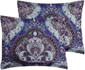 img 2 attached to Reversible Queen Bed in A 💜 Bag - Modern Threads Cathedral Collection, 8-Piece, Purple/Grey/Teal