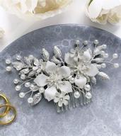 💍 seo-optimized wedding hair accessories: pearl silver floral hair comb pin headpiece for brides & bridesmaids logo