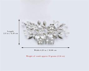 img 1 attached to 💍 SEO-Optimized Wedding Hair Accessories: Pearl Silver Floral Hair Comb Pin Headpiece for Brides & Bridesmaids