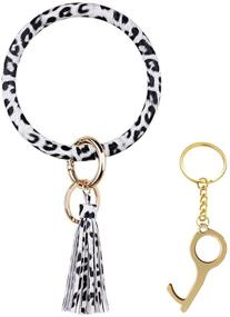 img 4 attached to MIGLUFA Leather Keychain Bracelet Tassels