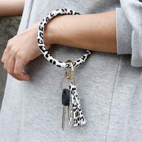 img 3 attached to MIGLUFA Leather Keychain Bracelet Tassels