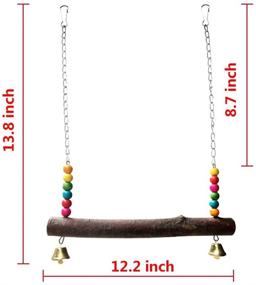 img 1 attached to 🦜 Natural Wooden Handmade Bird Swing Toy for Large Birds, Parrots, Hens, Macaws - Soeenaper Chicken Swing Chicken Toy for Cock Training