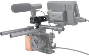 img 3 attached to 📷 КАЖЖИГ Каркас для камеры DSLR с верхней рукояткой и быстрым съемным рельсом безопасности 70 мм, блок рельсов 15 мм - совместим с камерами Sony A7SIII/A7RIV/A7RIII/A7III/A7II