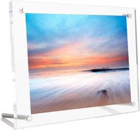 img 3 attached to B&NN Acrylic Floating Picture Frame: Sleek 11x14 Desktop Display with Self Standing Design