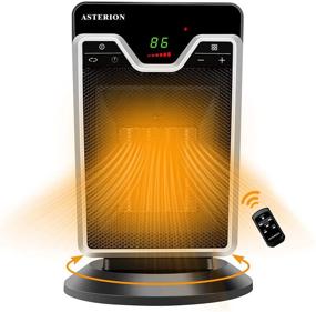 img 4 attached to 🔥 ASTERION 1500W Ceramic Space Heater with Adjustable Thermostat Remote - Portable Electric Heater for Personal Office, Home Bedroom - Timer, Oscillation, Tip-Over Protection - Small & Safe Indoor Heater