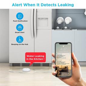 img 2 attached to 💧 MOCREO Water Leak Sensor for Kitchen Bathroom Basement - Wireless, App Alerts, Remote Monitor. MOCREO Hub Required