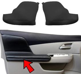 img 4 attached to 🚘 Car Door Armrest Replacement Pair for Honda Odyssey 2011-2017 - Vinyl Microfiber Leather Armrest Cover by KBH Auto, Black