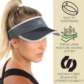 img 1 attached to 🧢 SAAKA Premium Packaging: Super Absorbent Visor for Women. Perfect for Running, Tennis, Golf &amp; All Sports. Soft, Lightweight &amp; Adjustable.