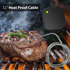 img 2 attached to Revolutionize Your BBQ Experience: Smart Bluetooth BBQ Grill Thermometer with Upgraded Stainless Probe - Leave it in Oven, BBQ or Smoker, and Get Wireless Remote Alerts via iOS/Android Phone WiFi App