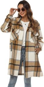 img 2 attached to Springrain Womens Casual Shacket Coat（Khaki M） Women's Clothing for Coats, Jackets & Vests