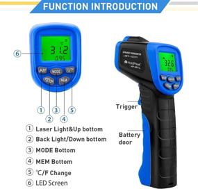 img 2 attached to 🌡️ HOLDPEAK Instant Read Non-Contact Thermometer for Accurate Temperature Measurement