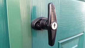 img 2 attached to Black Shed Door T-Handle Lock Kit - Includes 2 Keys, 2 Screws, Allen Wrench, 4-1/2&#34; Stem, Lock for Shed, Barn, Playhouse &amp; Chicken Coop
