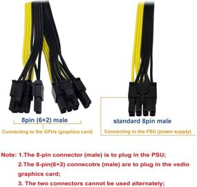 img 2 attached to COMeap 8-контактный разъем для мужчин к дуальному 2X 8-контактному (6+2) контакту мужчина PCI Express Power адаптерный кабель для блока питания EVGA 24-дюймового + 8-дюймового (62 см + 21 см) - не подходит для блоков питания Seasonic, Sentey и Corsair.