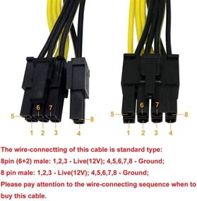 img 1 attached to COMeap 8-контактный разъем для мужчин к дуальному 2X 8-контактному (6+2) контакту мужчина PCI Express Power адаптерный кабель для блока питания EVGA 24-дюймового + 8-дюймового (62 см + 21 см) - не подходит для блоков питания Seasonic, Sentey и Corsair.