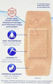 img 1 attached to 💧 Waterproof Extra Large Band-Aid Tough Strips: 10 Count Adhesive Bandages