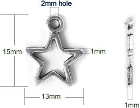 img 2 attached to ⭐ Heather's 150pcs Silver Star Pendant Beads for Jewelry Making - Pentagram Charm Pendants