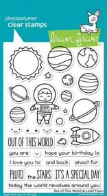 img 3 attached to Lawn Fawn Clear Stamps - Out of This World (LF1330): Delightful Designs for Stellar Crafts!