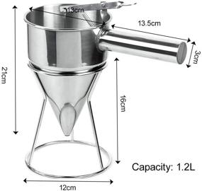 img 1 attached to Octopus Balls Tools Set: Stainless Steel Funnel with Handle & Rack, Pancake and Waffle Batter Dispenser, Pancake Maker Cooking Tools