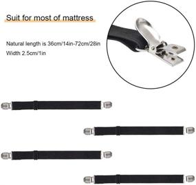 img 1 attached to Secure Your Sheets and More with 4Pcs Adjustable Bed Sheet Straps Clips, Elastic Mattress Sheet Fasteners Holder and Suspenders