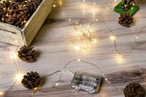 img 3 attached to 🔌 33FT Waterproof Copper Wire Fairy Lights - 100 LEDs, USB Operated with Remote Control, 8 Modes Timer for Indoor Outdoor Bedroom Wedding Window Christmas Holiday Party Decorations - Warm White