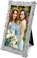 🌟 mimosa moments rhinestone jewel picture frame in silver - 4x6 size логотип