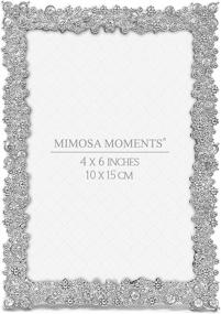 img 3 attached to 🌟 MIMOSA MOMENTS Rhinestone Jewel Picture Frame in Silver - 4x6 Size