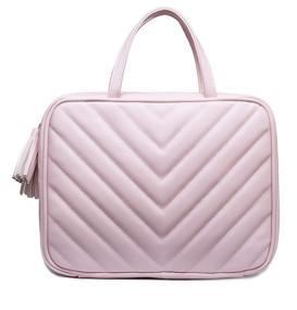 img 2 attached to 👜 Stylish Chevron Leather Women's Travel Toiletry Bag