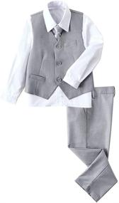 img 4 attached to Yuanlu Piece Formal Black Pants Boys' Clothing ~ Suits & Sport Coats