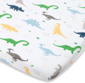 img 4 attached to Cuddly Cubs Graco Pack n Play Fitted Sheet - Dinosaur Print - Soft Jersey Cotton Mini Crib Sheet for Boys - 1 Piece